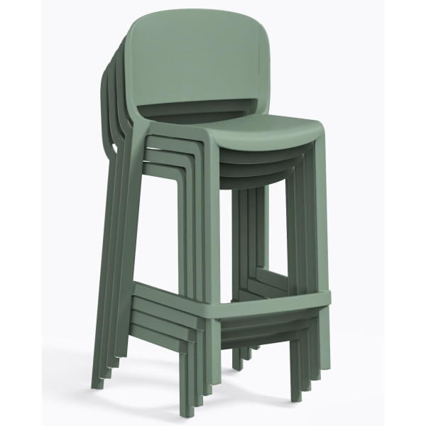 Полубарный уличный стул Pedrali Dome 262/VE2 Зеленый-4