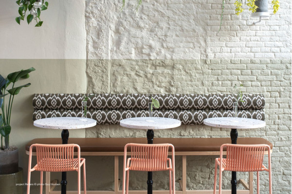 Напівбарний вуличний стілець Pedrali Tribeca 3667/RA100E Рожевий-12