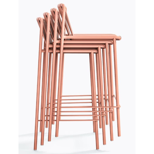 Напівбарний вуличний стілець Pedrali Tribeca 3667/RA100E Рожевий-6