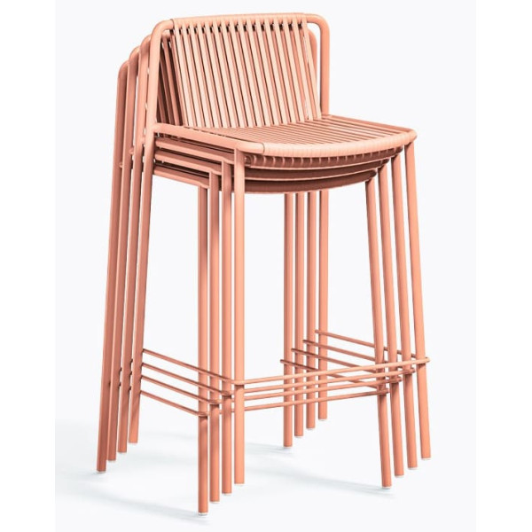 Напівбарний вуличний стілець Pedrali Tribeca 3667/RA100E Рожевий-5