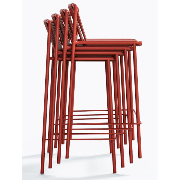 Полубарный уличный стул Pedrali Tribeca 3667/RO400E Красный-6