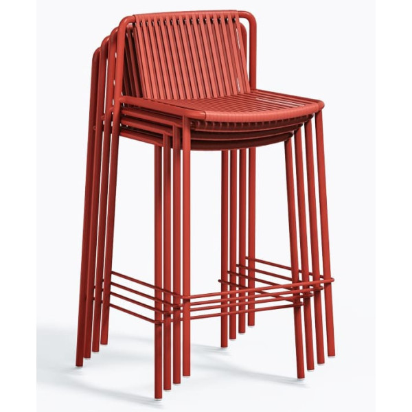 Полубарный уличный стул Pedrali Tribeca 3667/RO400E Красный-5