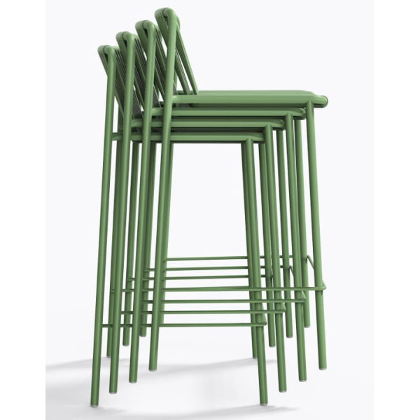 Полубарный уличный стул Pedrali Tribeca 3667/VE100E Зеленый-6