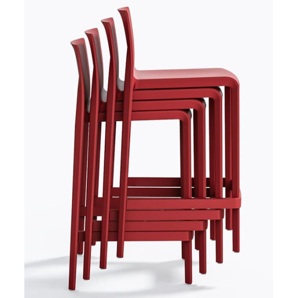 Напівбарний вуличний стілець Pedrali Volt 677/RO Червоний-5
