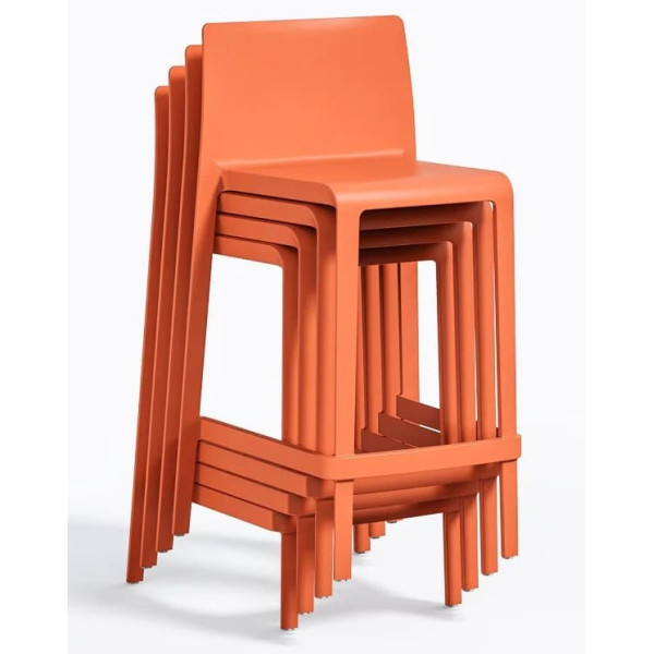Напівбарний вуличний стілець Pedrali Volt 677/AR Помаранчевий-3
