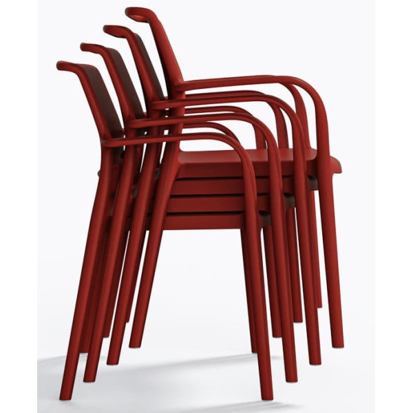 Пластиковий стілець Pedrali Ara 315/RO Червоний-7