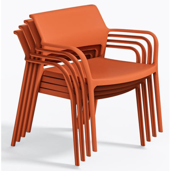 Крісло пластикове Pedrali Ara 316/AR помаранчеве для тераси-6