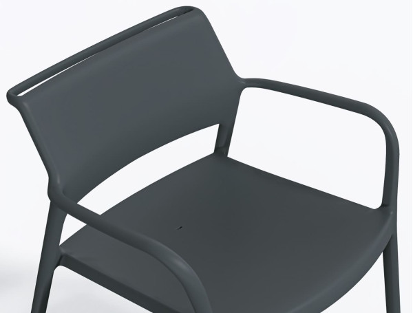 Кресло пластиковое Pedrali Ara 316/GA серое для террасы-5