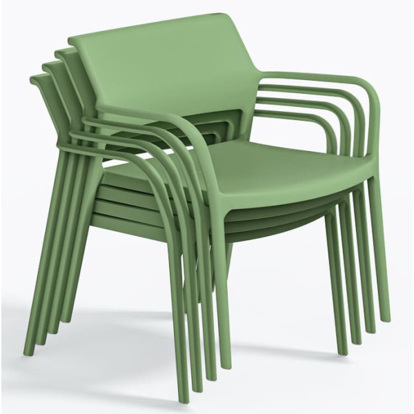 Крісло пластикове Pedrali Ara 316/VS зелене для тераси-7