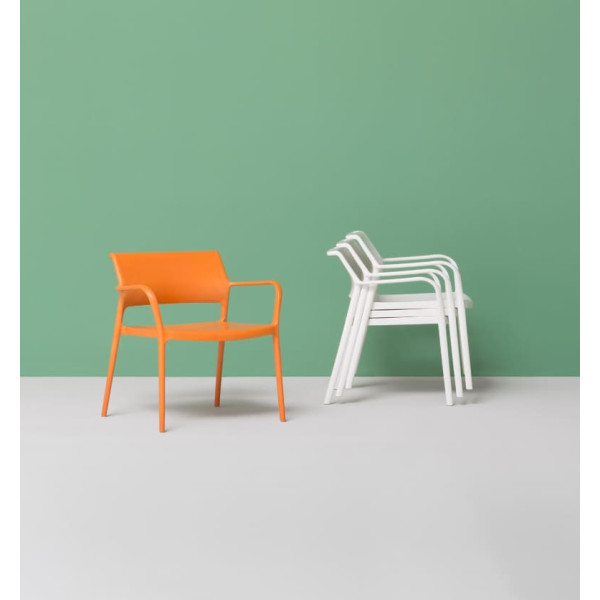 Крісло пластикове Pedrali Ara 316/AR помаранчеве для тераси-8