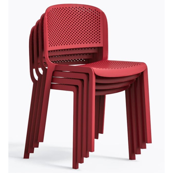 Пластиковий стілець Pedrali Dome 261/RO Червоний-4
