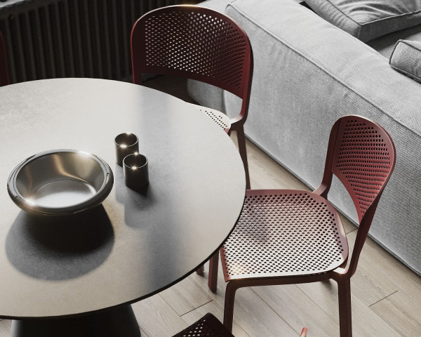 Пластиковий стілець Pedrali Dome 261/RO Червоний-7