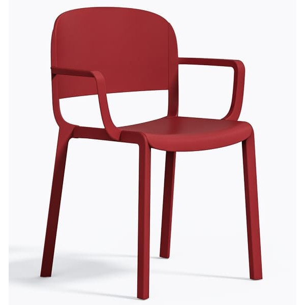 Пластиковий стілець Pedrali Dome 265/RO Червоний-0