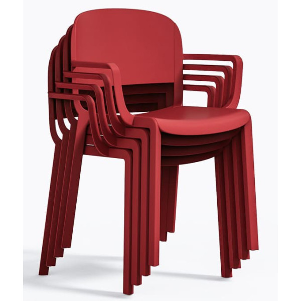 Пластиковий стілець Pedrali Dome 265/RO Червоний-5