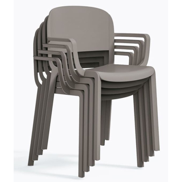 Пластиковий стілець Pedrali Dome 265/BE Сірий-5