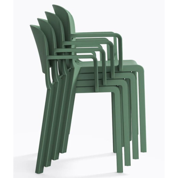 Пластиковий стілець Pedrali Dome 265/VE2 Зелений-6
