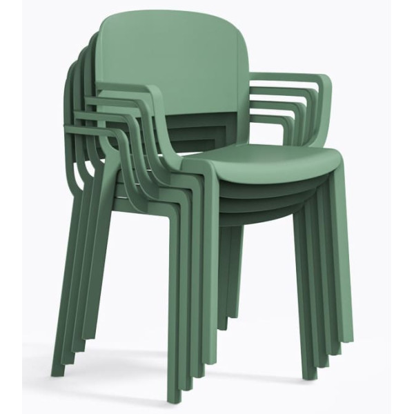 Пластиковий стілець Pedrali Dome 265/VE2 Зелений-5