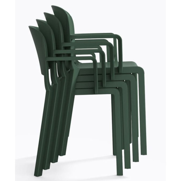 Пластиковий стілець Pedrali Dome 265/VE Зелений-6