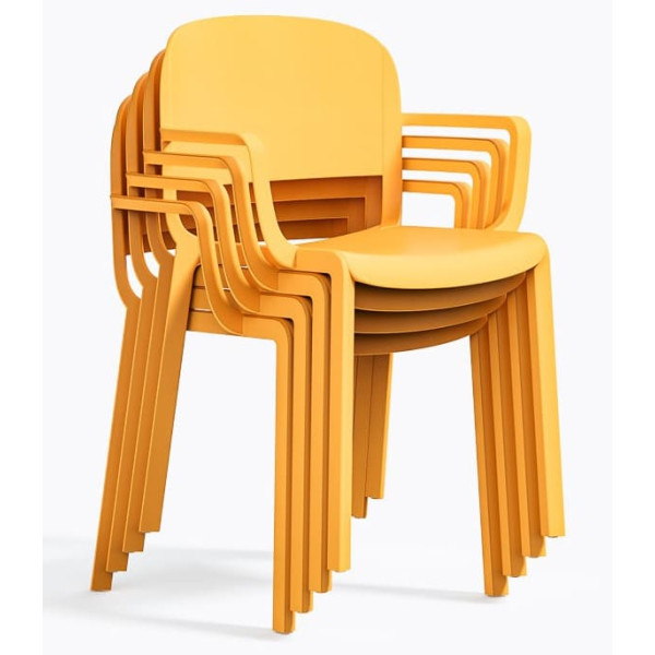 Пластиковий стілець Pedrali Dome 265/GI Жовтий-12