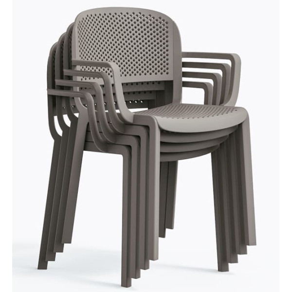Пластиковий стілець Pedrali Dome 266/BE Сірий-4