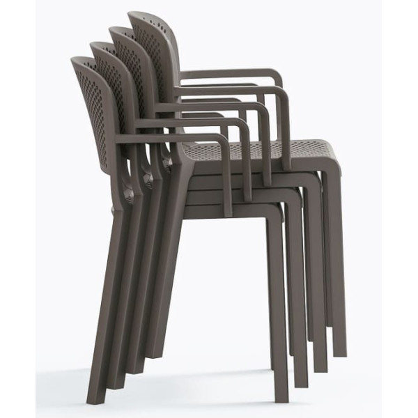Пластиковий стілець Pedrali Dome 266/BE Сірий-5