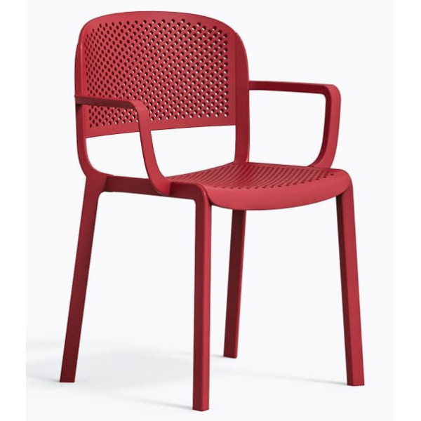 Пластиковий стілець Pedrali Dome 266/RO Червоний-0
