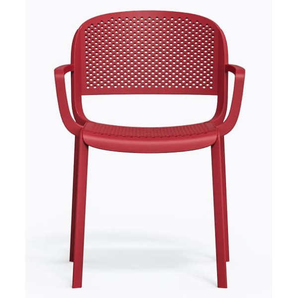 Пластиковий стілець Pedrali Dome 266/RO Червоний-1