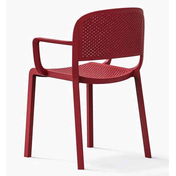 Пластиковий стілець Pedrali Dome 266/RO Червоний-3