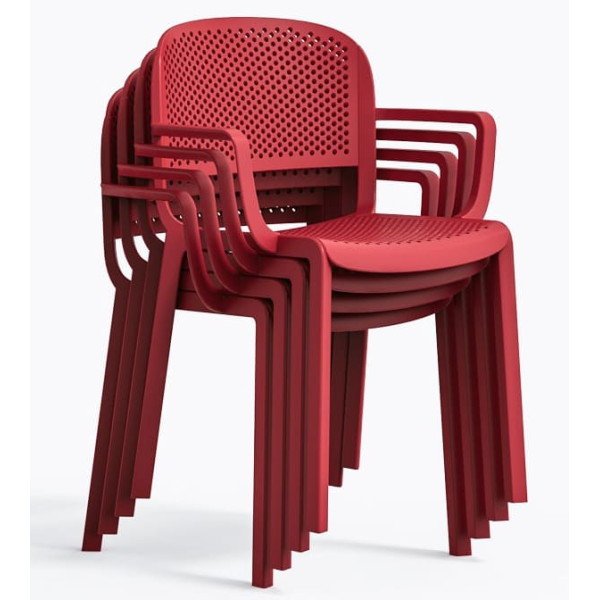 Пластиковий стілець Pedrali Dome 266/RO Червоний-4