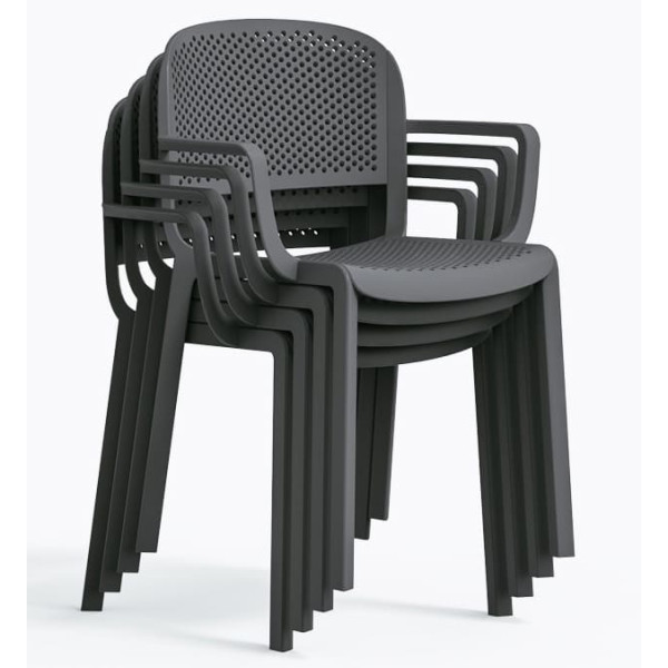 Пластиковий стілець Pedrali Dome 266/GA Сірий-4