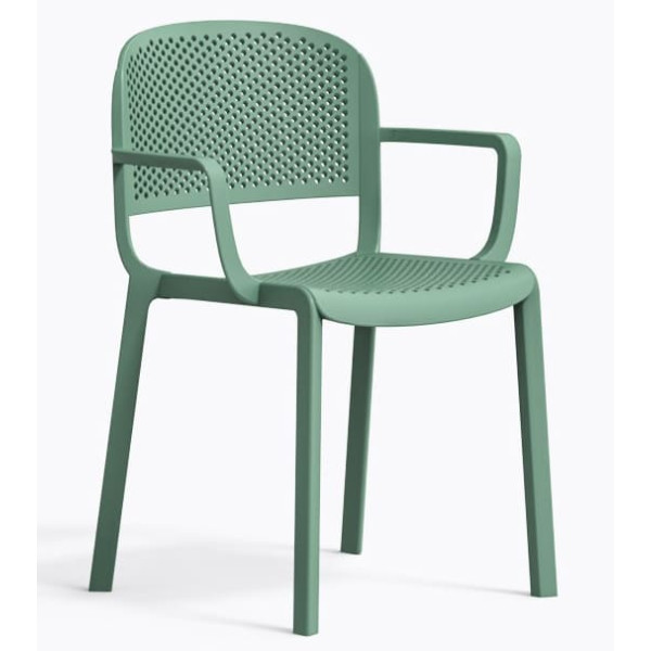 Пластиковий стілець Pedrali Dome 266/VE2 Зелений-0