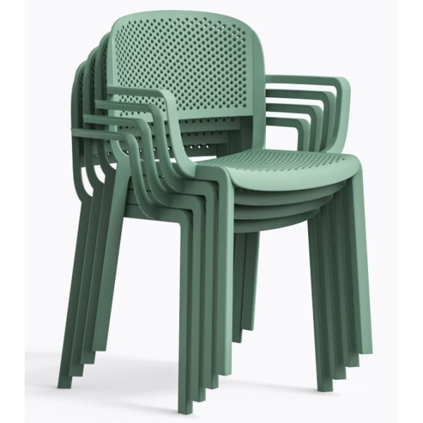 Пластиковий стілець Pedrali Dome 266/VE2 Зелений-4