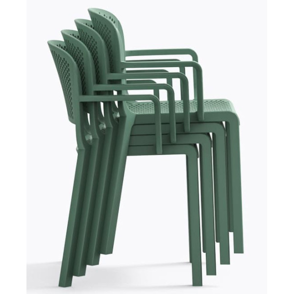 Пластиковий стілець Pedrali Dome 266/VE2 Зелений-5