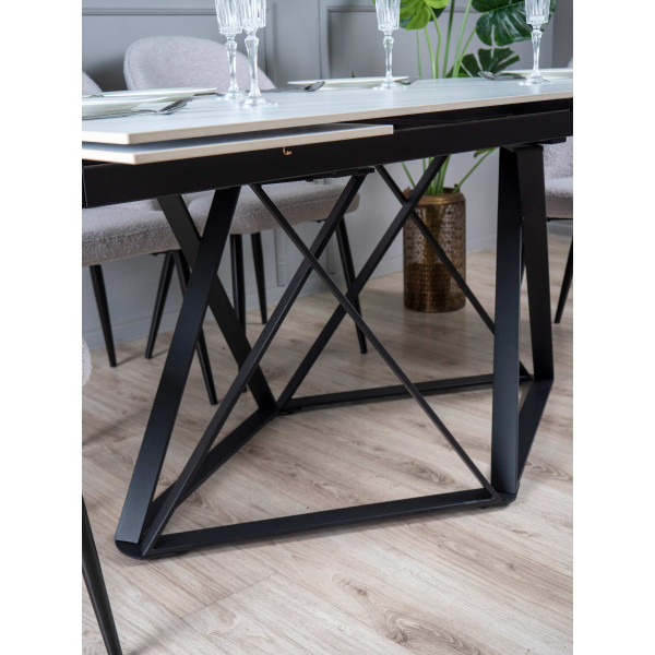 Керамический стол раскладной обеденный Prestol Мистери Белый-черный-7