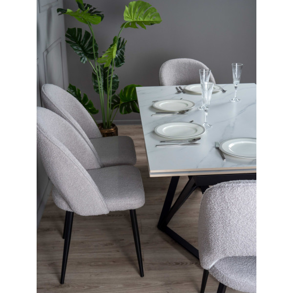 Керамический стол раскладной обеденный Prestol Мистери Белый-черный-12