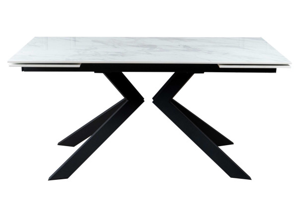 Керамический стол раскладной обеденный Prestol Монако Белый глянец-черный-6