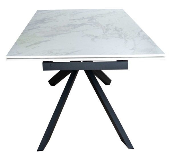 Керамический стол раскладной обеденный Prestol Монако Белый глянец-черный-8