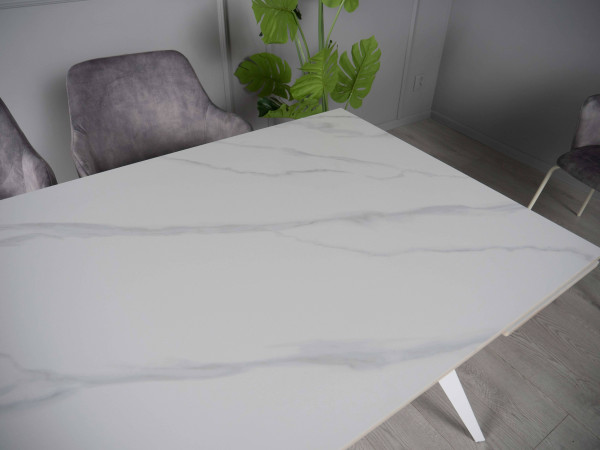 Керамический стол раскладной обеденный Prestol Тори Белый Керамический стол раскладной обеденный Prestol Тори Белый-12