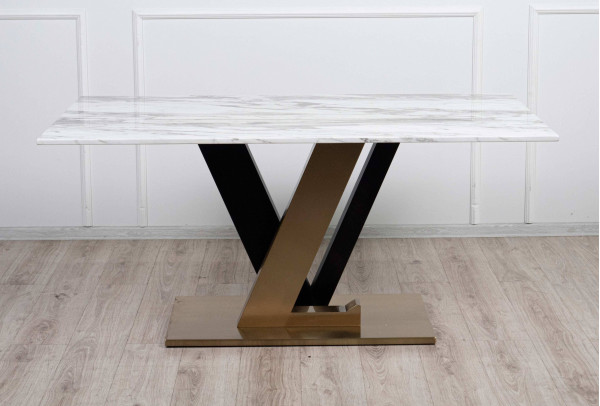 Стол обеденный Prestol Вегас Белый Золото Стол обеденный Prestol Вегас Белый Золото-1