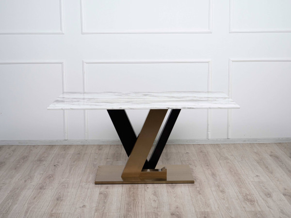 Стол обеденный Prestol Вегас Белый Золото Стол обеденный Prestol Вегас Белый Золото-2