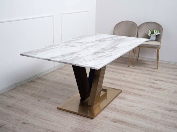 Стол обеденный Prestol Вегас Белый Золото Стол обеденный Prestol Вегас Белый Золото-7