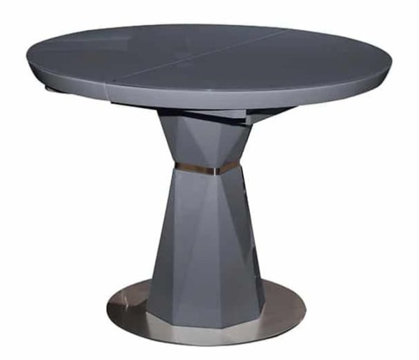 Стіл розкладний обідній Prestol РАУНД Темно-сірий Скло-3