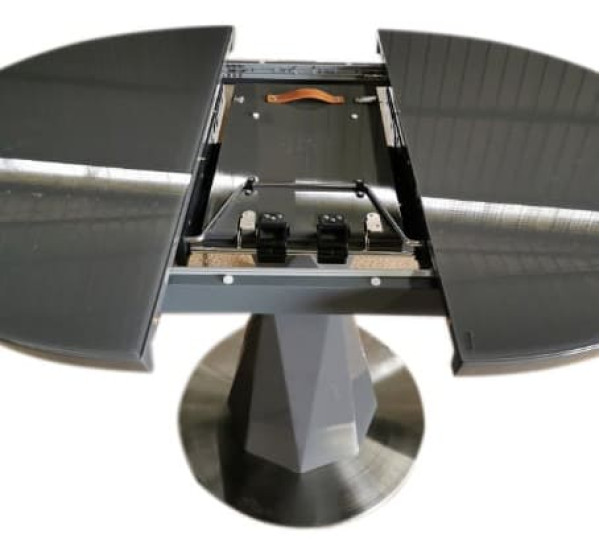 Стіл розкладний обідній Prestol РАУНД Темно-сірий Скло-5