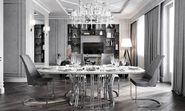 Стол обеденный Prestol ЭВАН Мрамор Белый-5