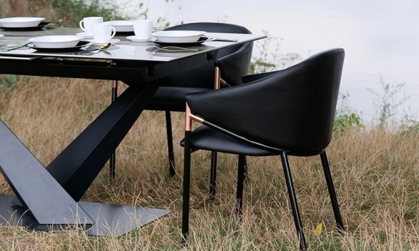 Стол обеденный Prestol ФЛЕЙМ Серый глянец Стекло-8