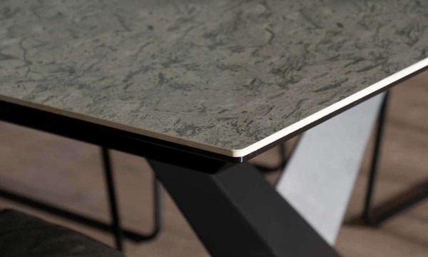 Стол обеденный Prestol ФЛЕЙМ Серый глянец Стекло-10