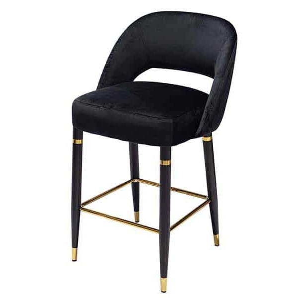 Полубарный стул Prestol Фостер Черный велюр-0
