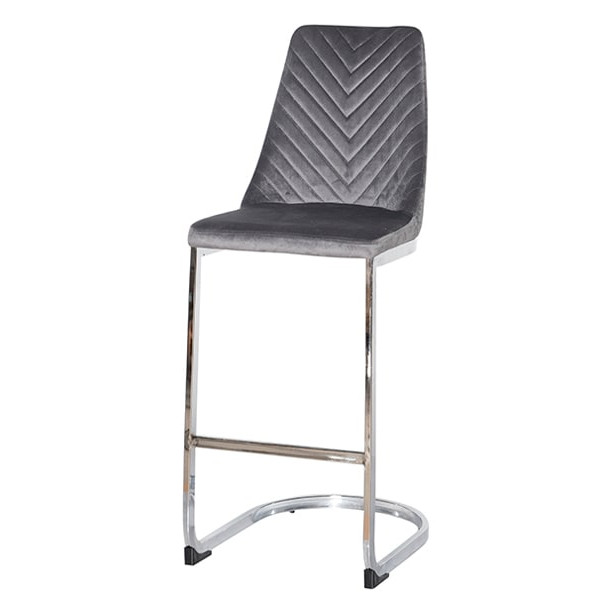 Барний стілець Prestol Прайм Сірий велюр-0