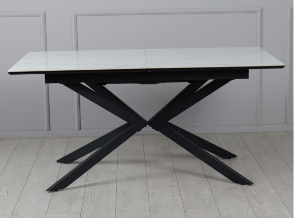 Керамический стол раскладной обеденный Prestol Атлас Белый 90х160 (220) см-1