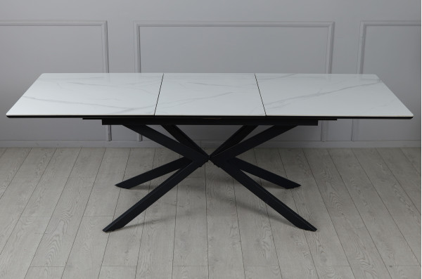 Керамический стол раскладной обеденный Prestol Атлас Белый 90х160 (220) см-3